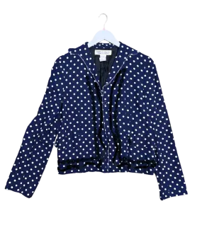 Size L - Comme des Garçons Polka Dot Velvet Bow Trim Jacket