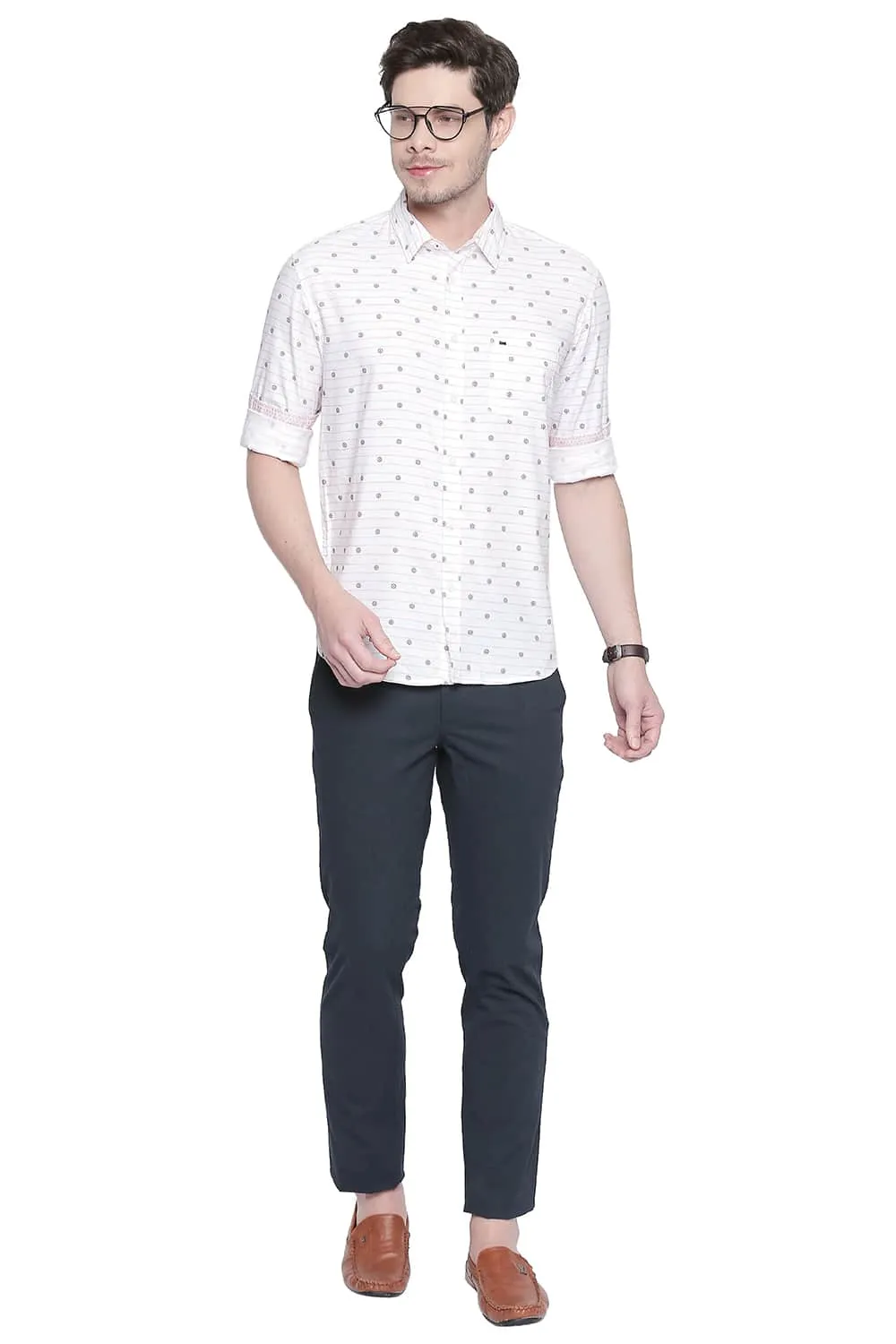 Slim Fit Cotton Modal Printed Shirt