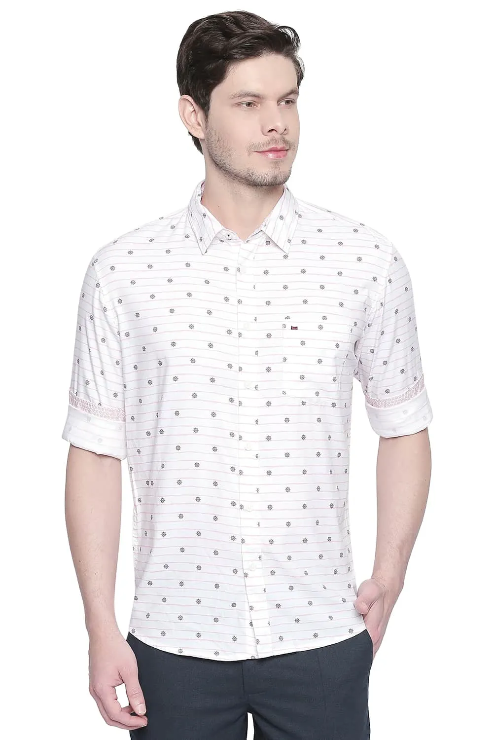 Slim Fit Cotton Modal Printed Shirt