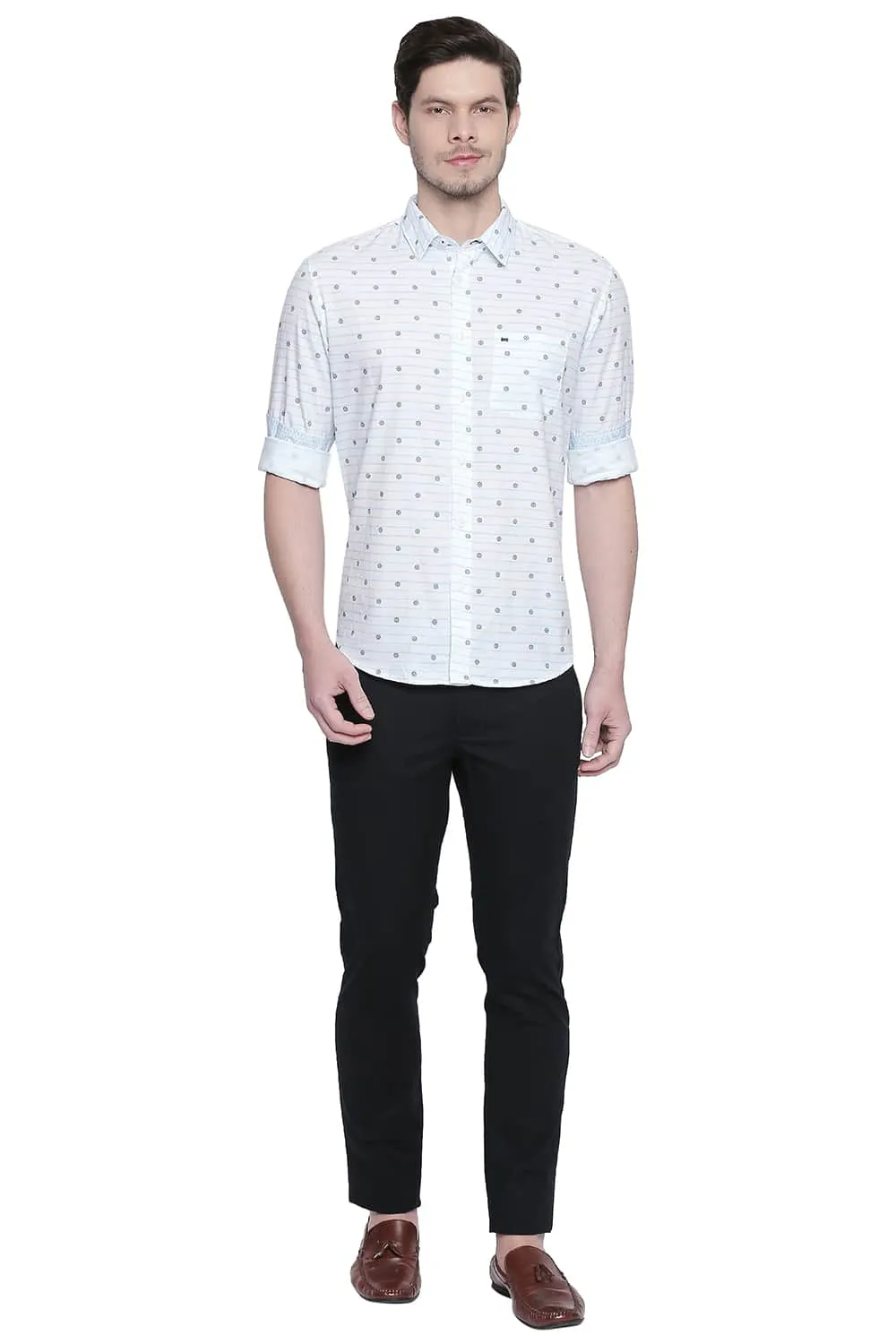 Slim Fit Cotton Modal Printed Shirt