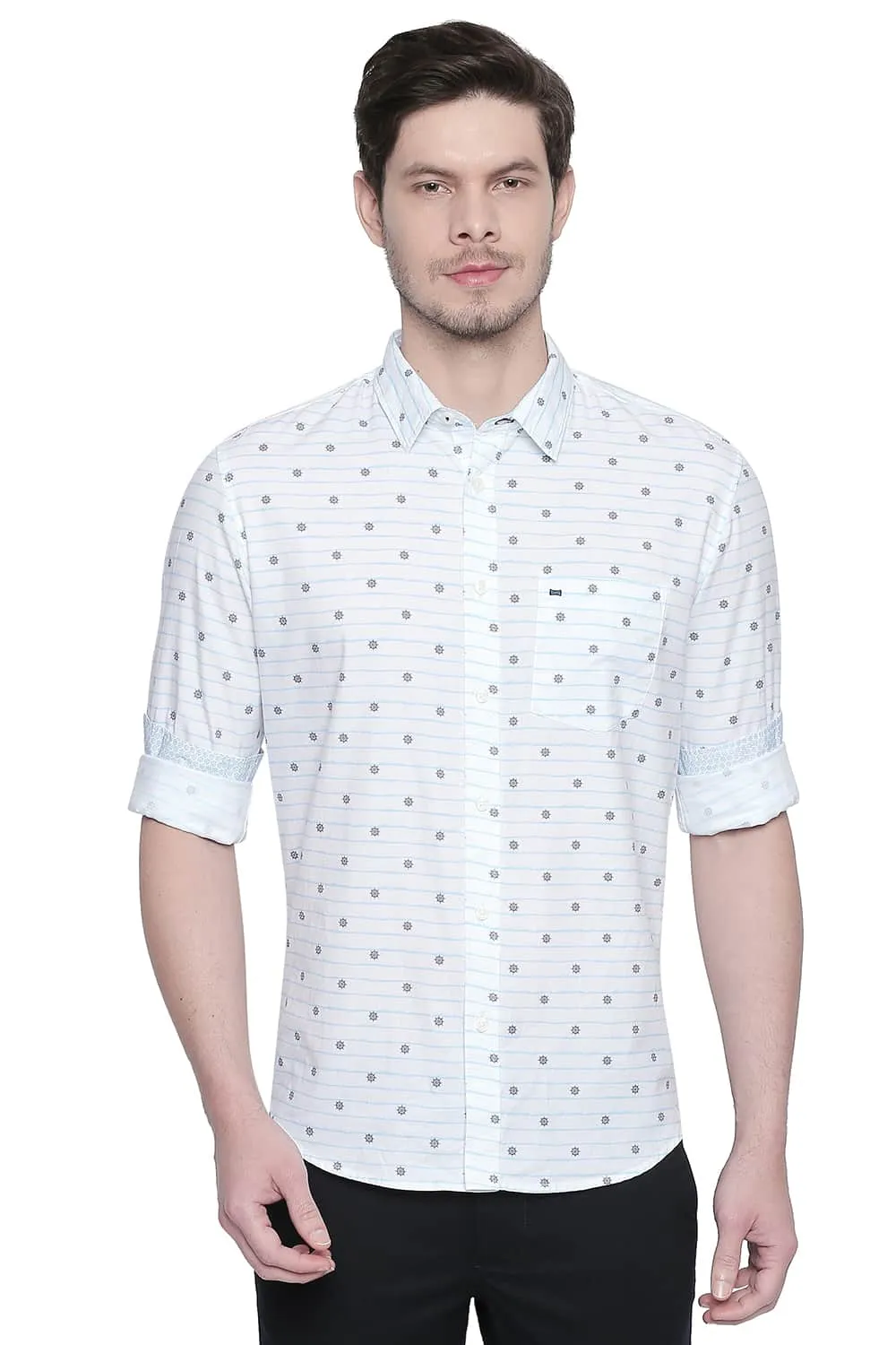 Slim Fit Cotton Modal Printed Shirt