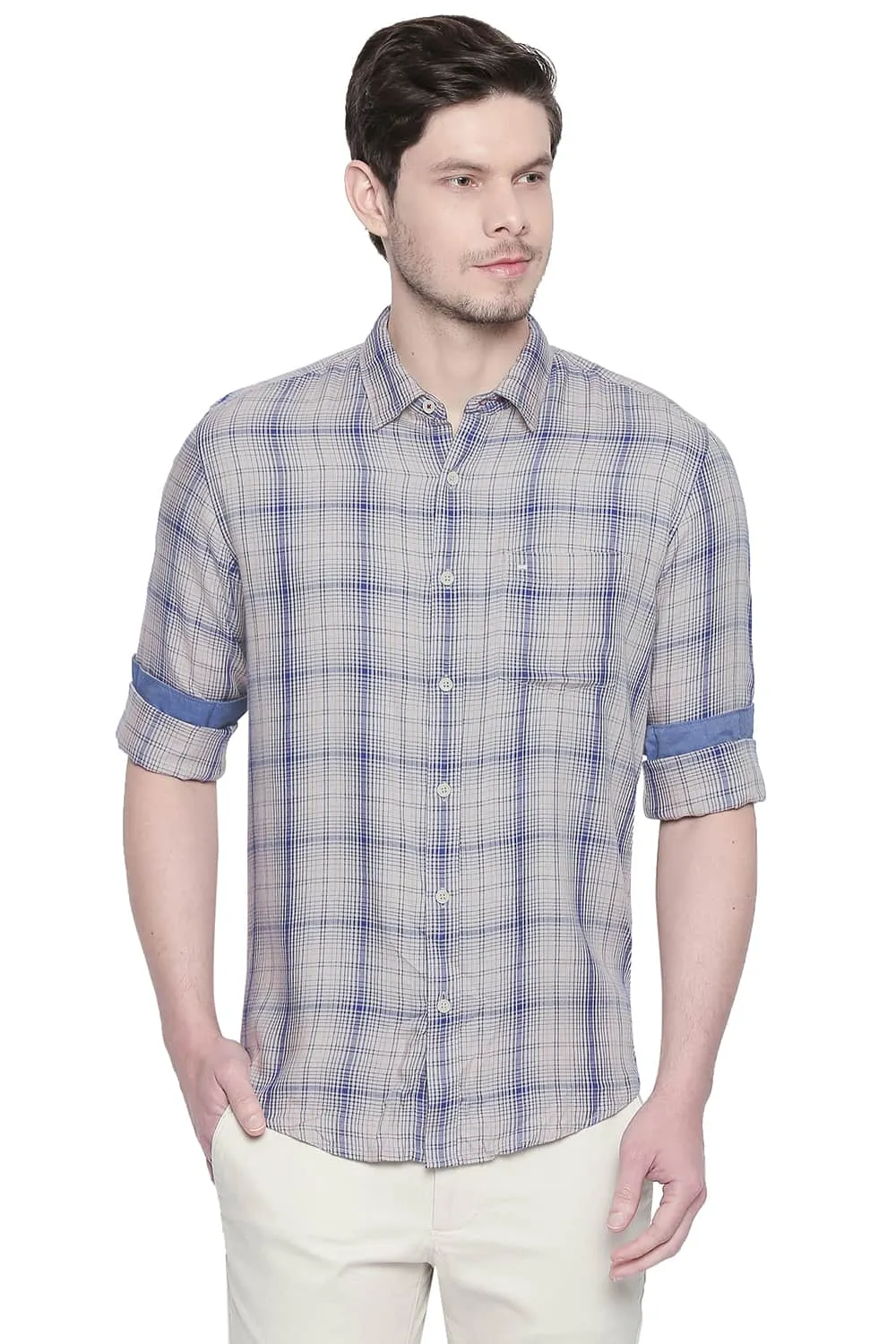 Slim Fit Modal Checks Shirt