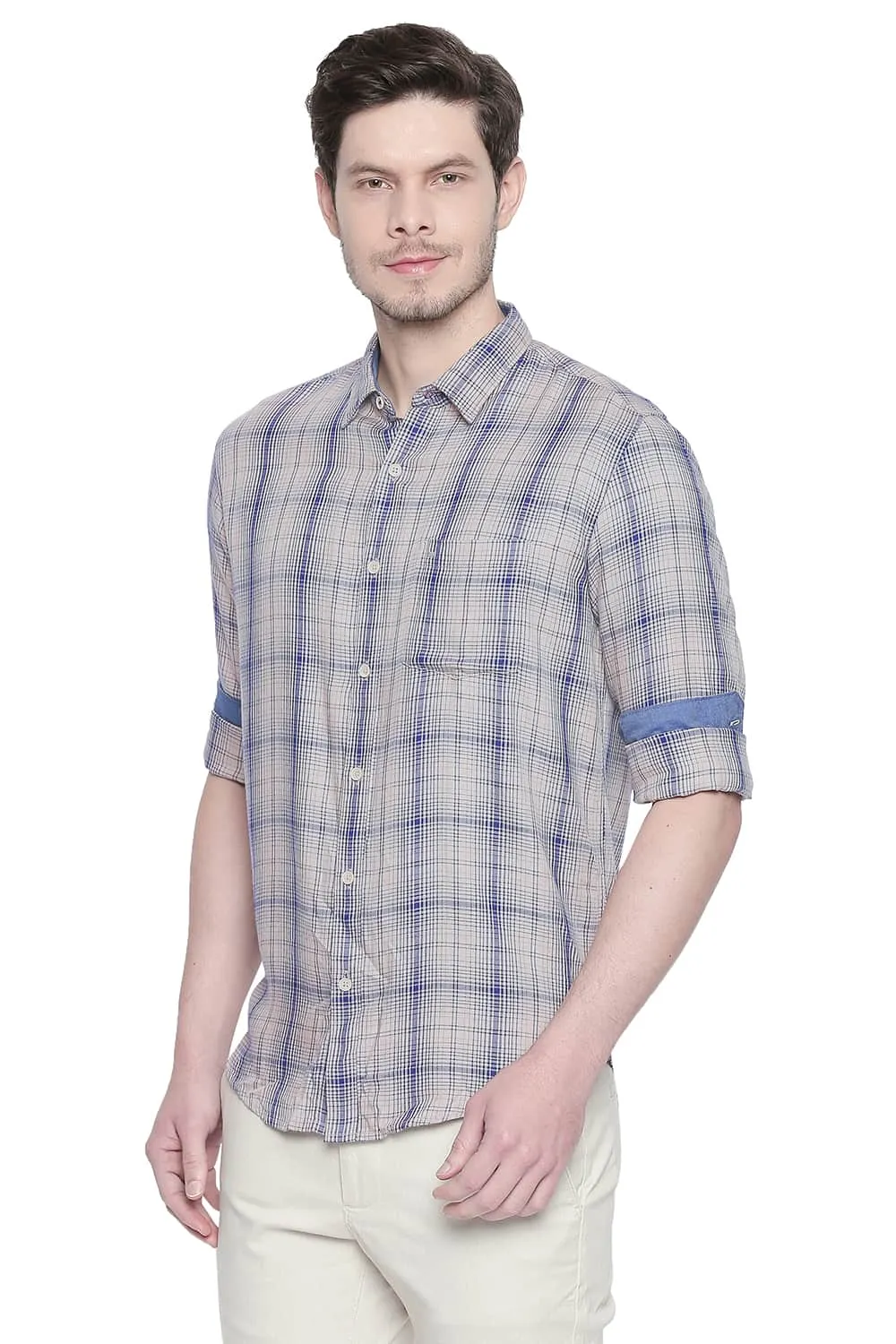 Slim Fit Modal Checks Shirt