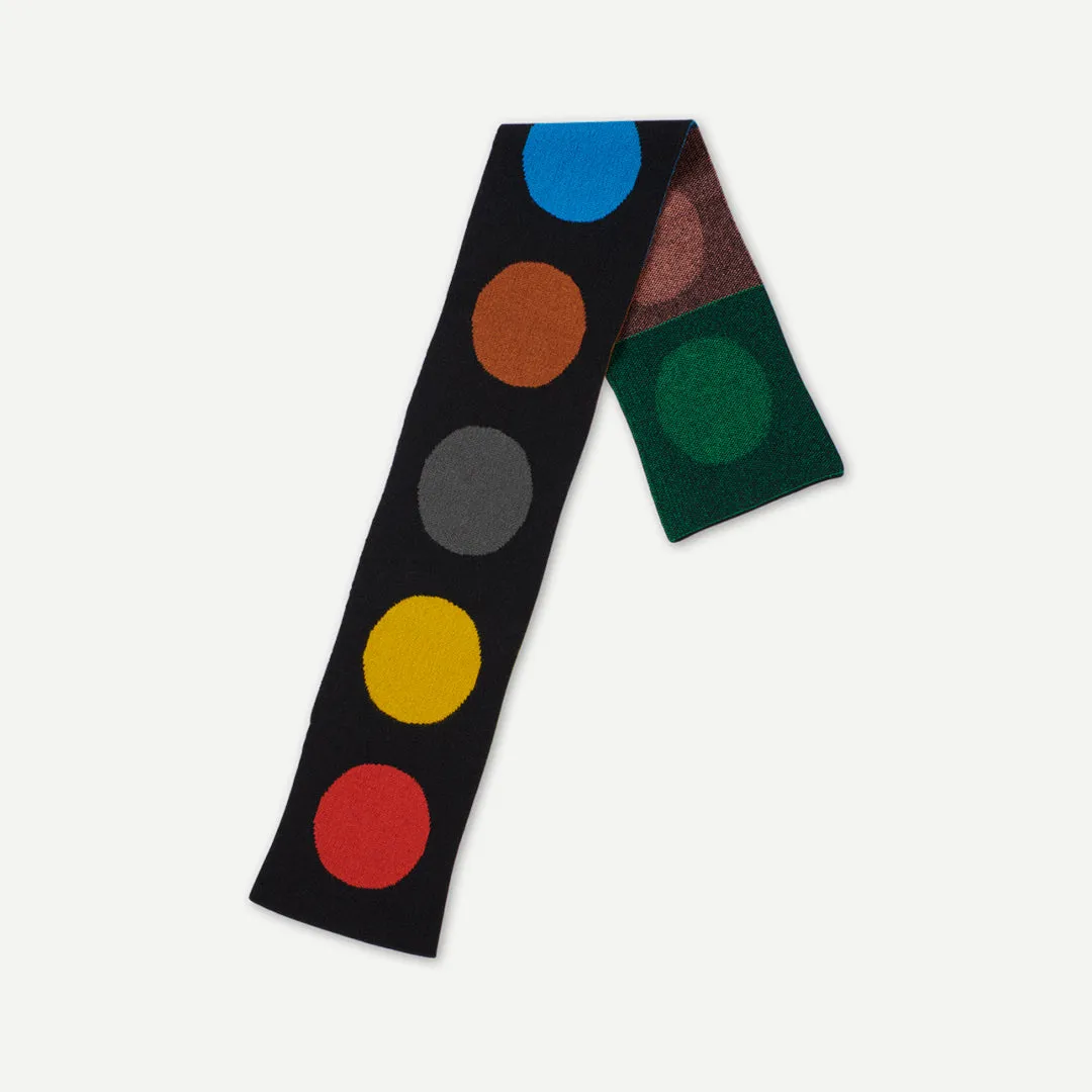 Small Multicolour Spot Scarf - Black