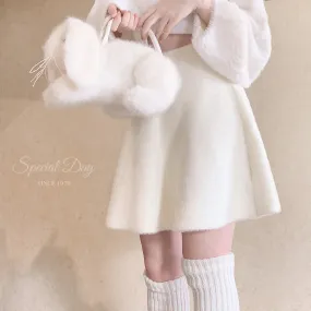 Soft bunny faux fur skirt