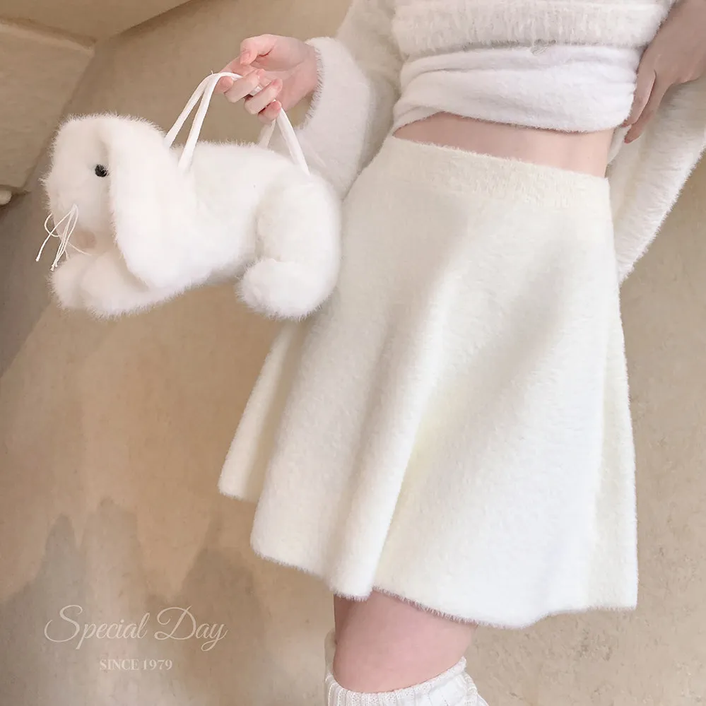 Soft bunny faux fur skirt