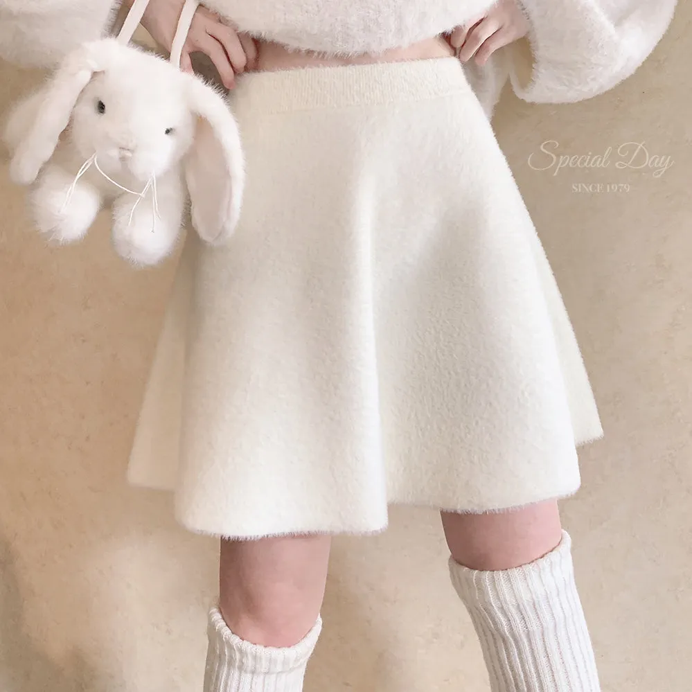 Soft bunny faux fur skirt