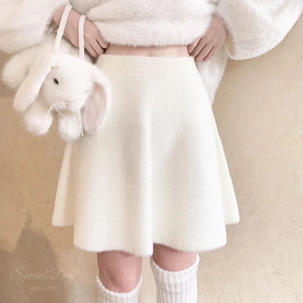 Soft bunny faux fur skirt