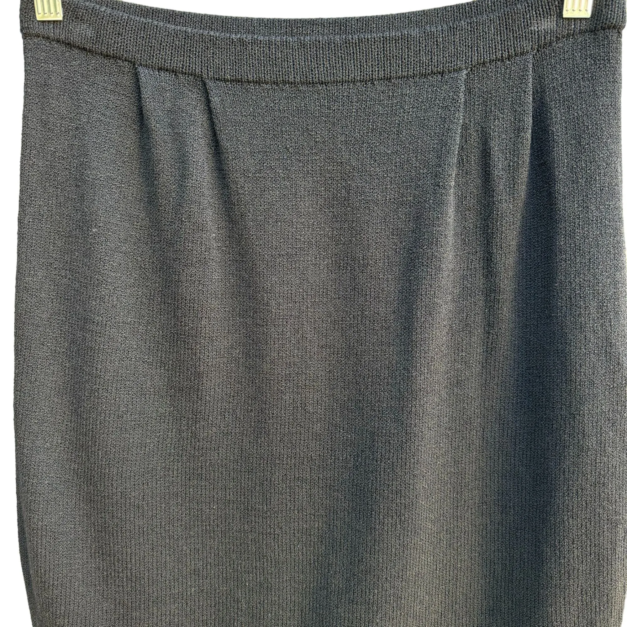 St. John Collection Vintage Women's Black Santana Knit Pencil Mini Skirt - 6