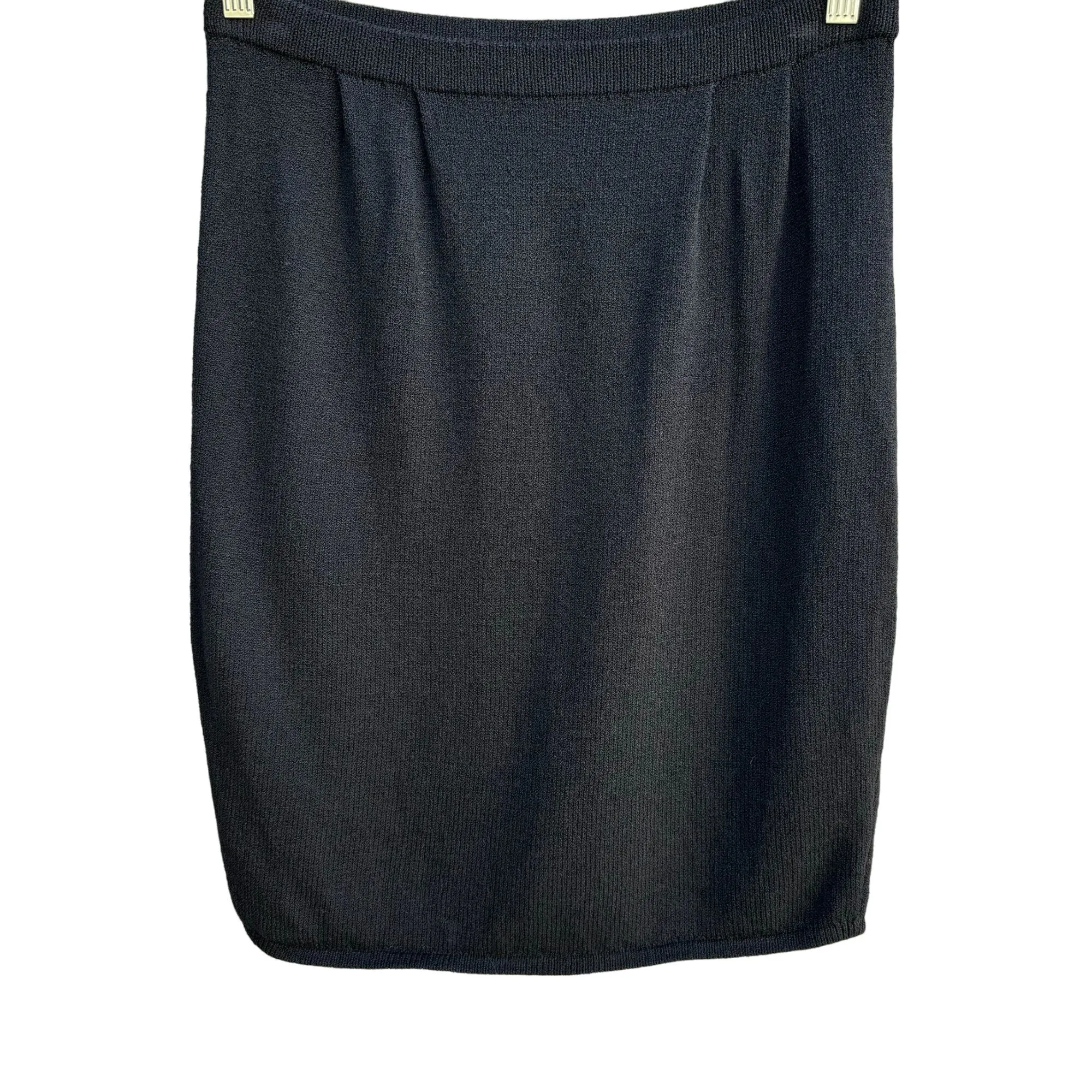 St. John Collection Vintage Women's Black Santana Knit Pencil Mini Skirt - 6