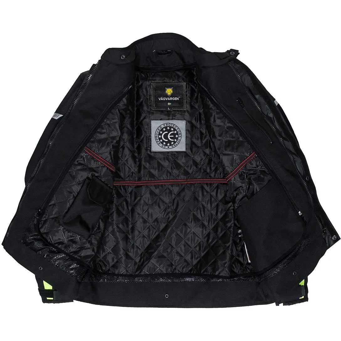 State Touring Waterproof Motorcycle Black Textile Jacket