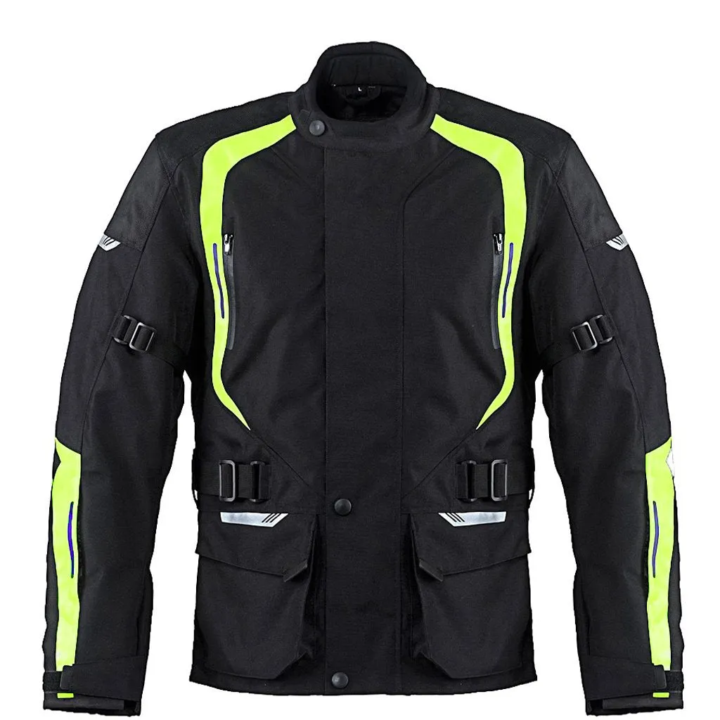 State Touring Waterproof Motorcycle Black Textile Jacket