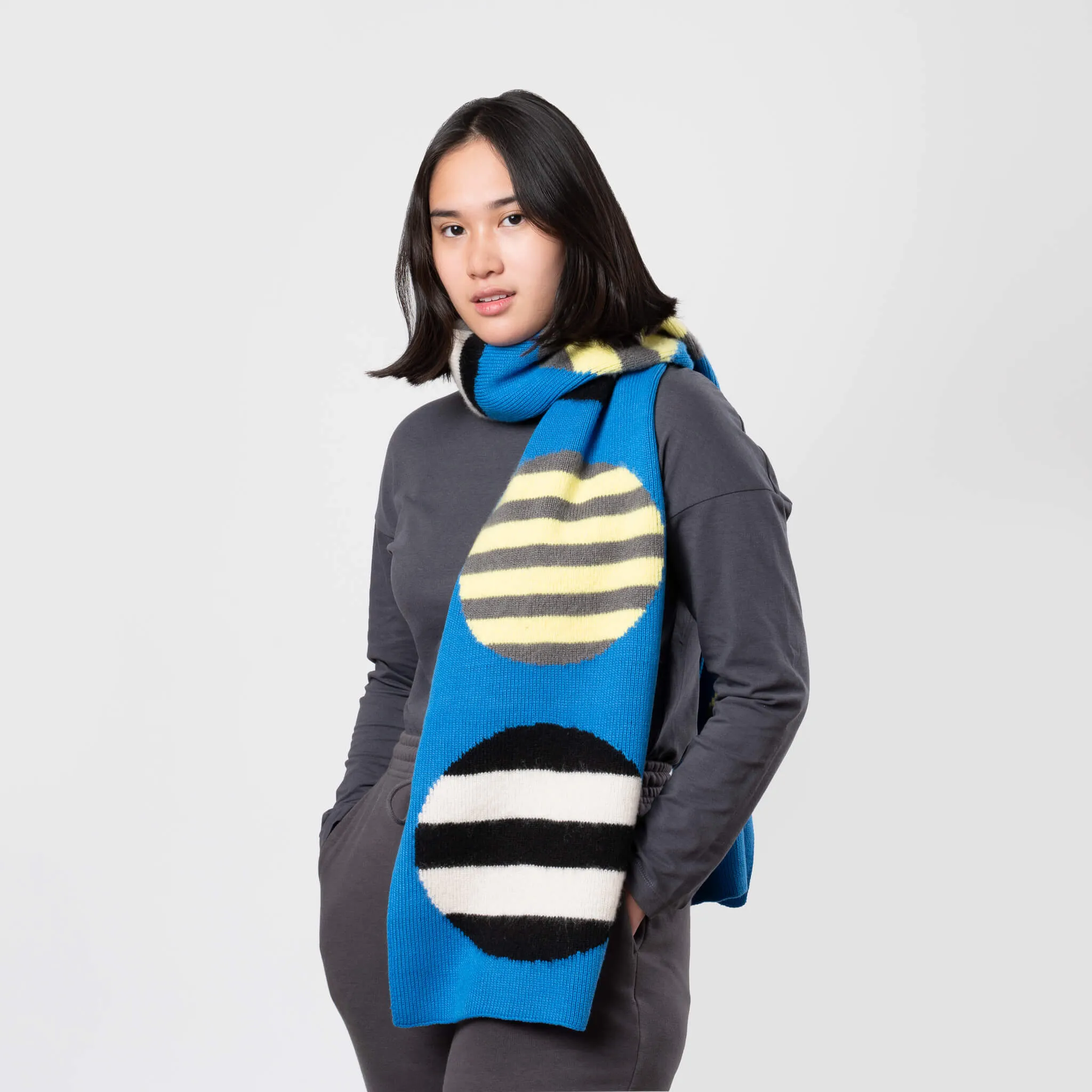 Stripe Dot Big Scarf