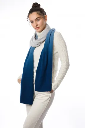 Sustainable Cashmere Lofty Scarf - Blue Dip-Dye