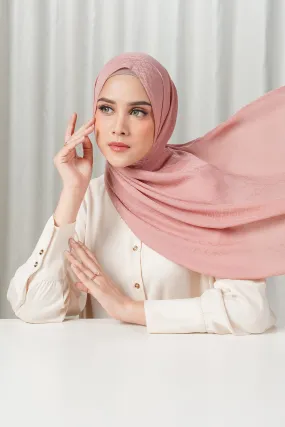 Tapis Satin Jacquard Shawl - Ash Rose