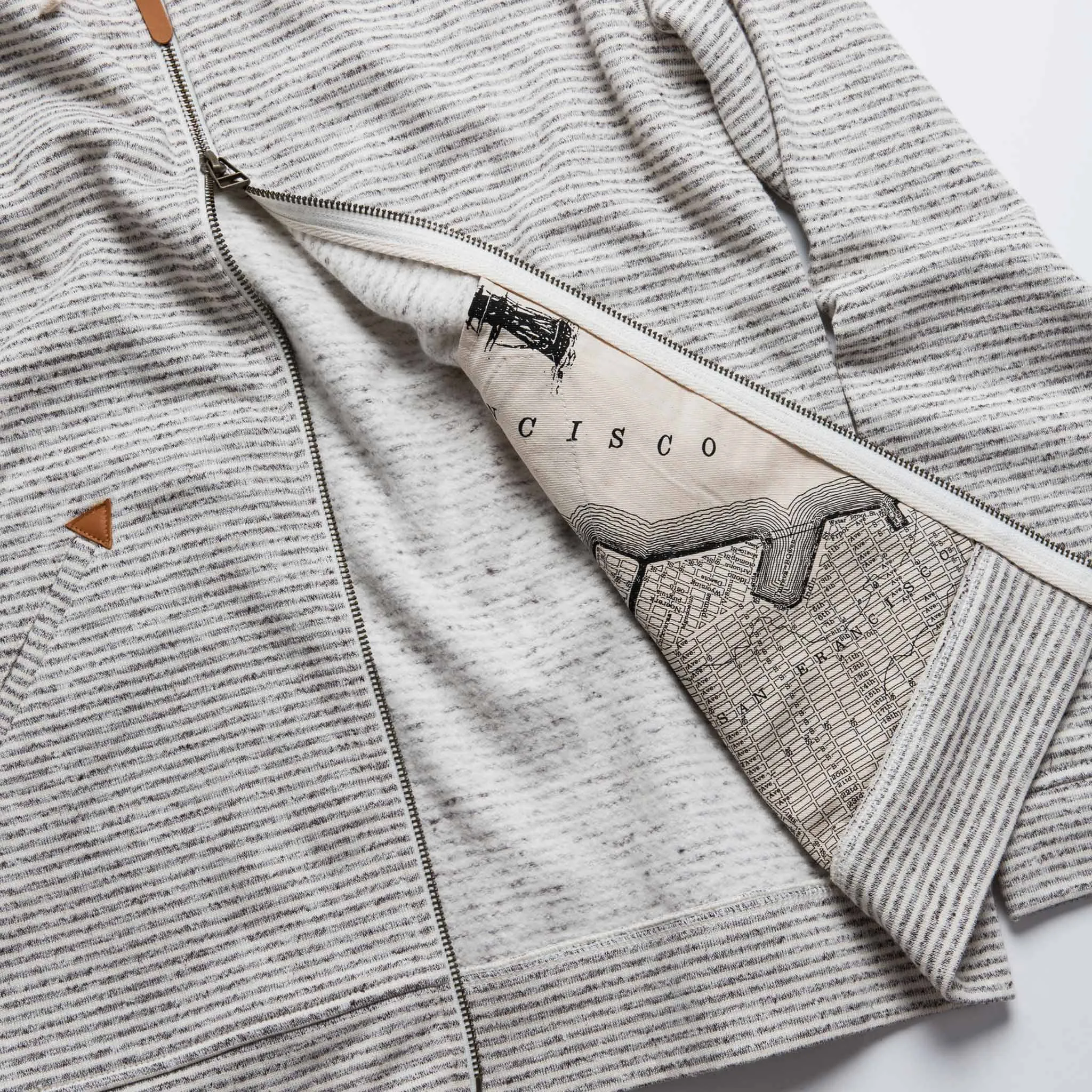 The Après Hoodie in Natural Hemp Stripe