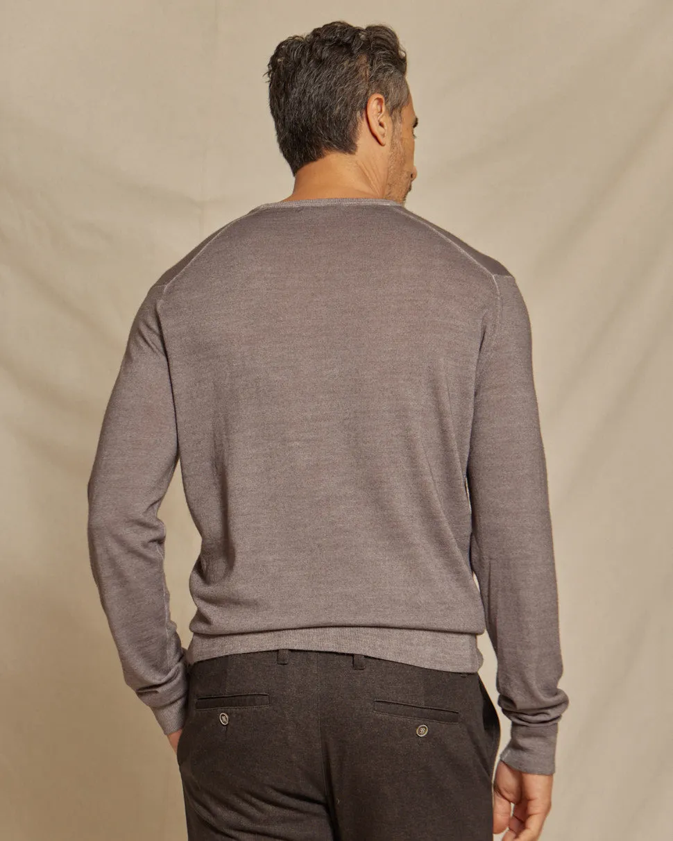 The Banks - LS Lightweight MERINOmax Crew Neck Sweater - Fawn