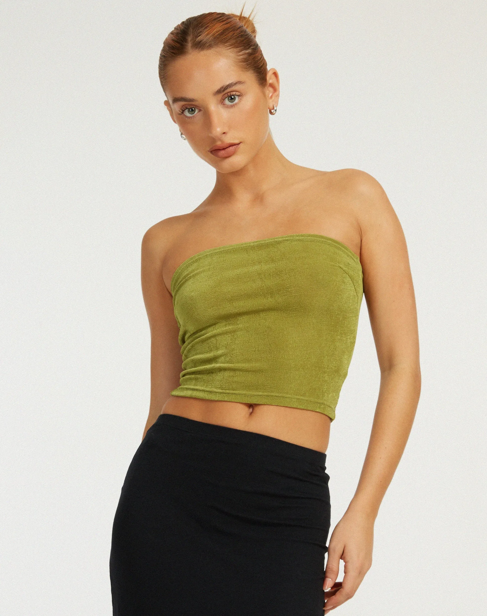 Tiska Bandeau Top in Lime