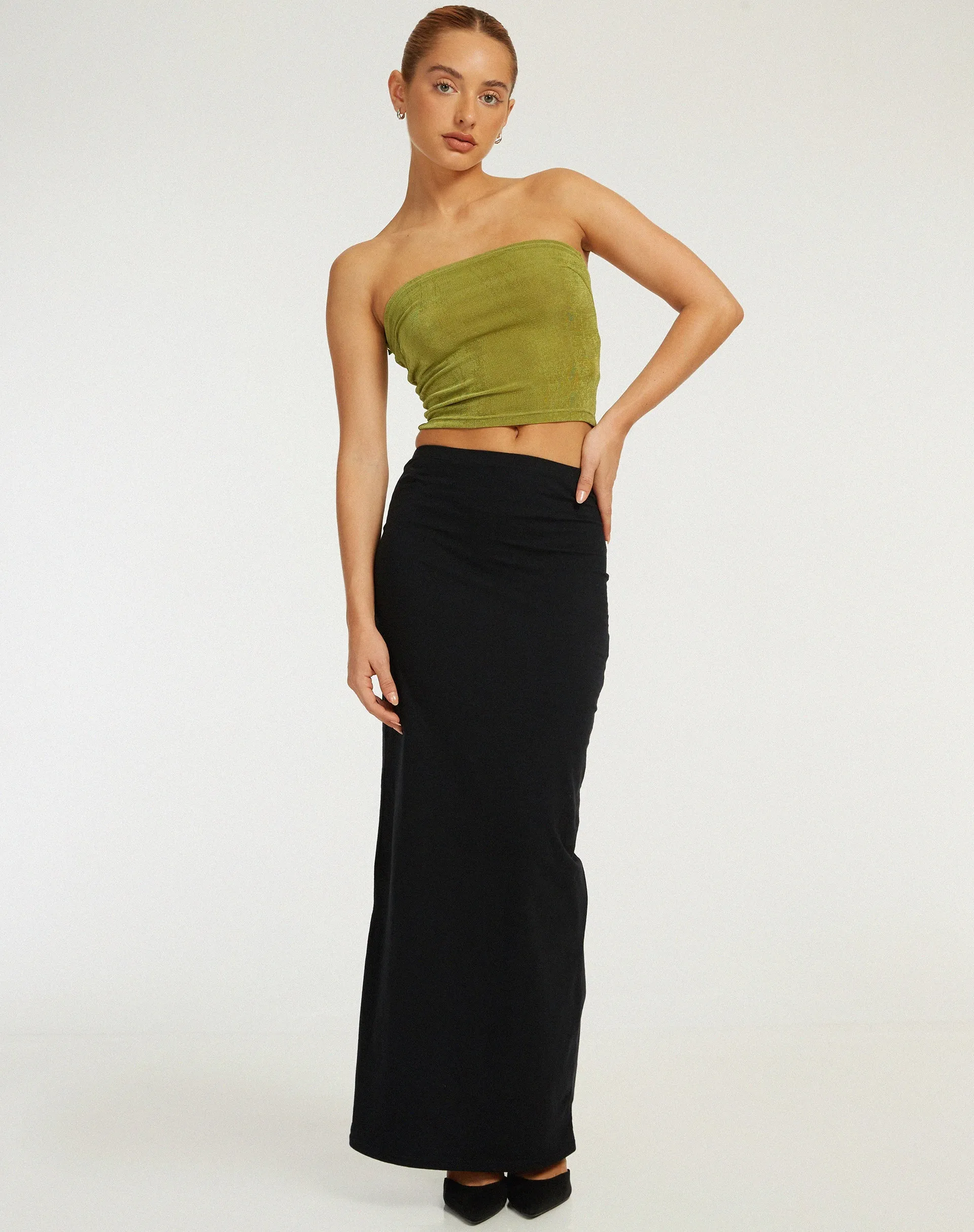 Tiska Bandeau Top in Lime