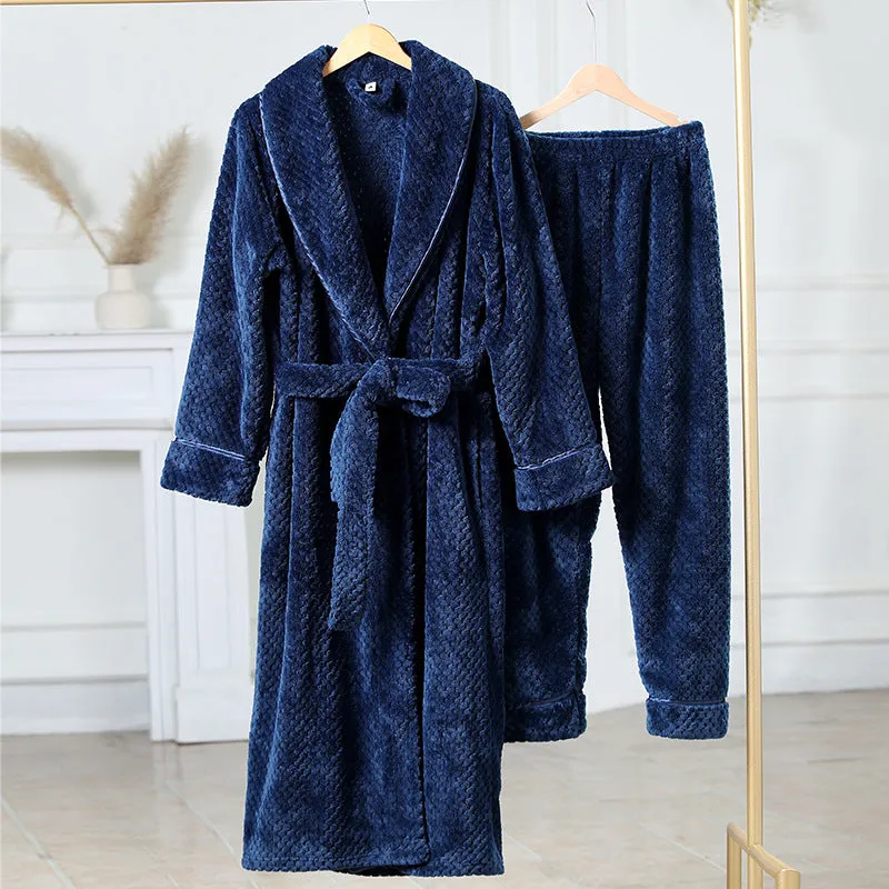 Unisex Comfortable Flannel Thermal Robe