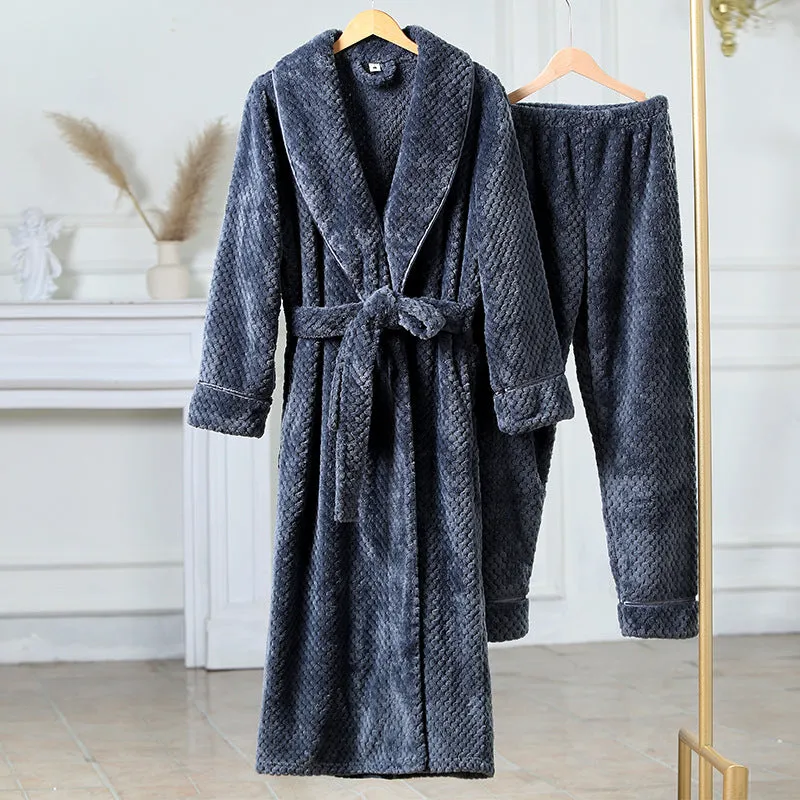 Unisex Comfortable Flannel Thermal Robe