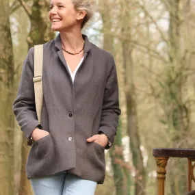 Veste Fanny en lin gris anthracite