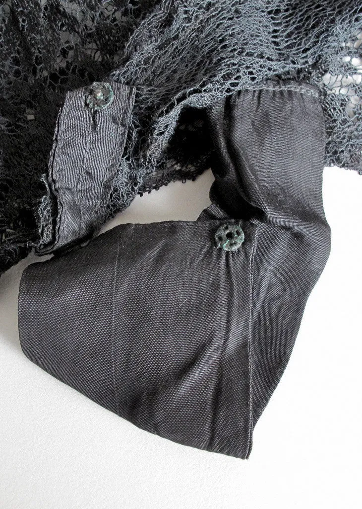 Vintage 1920s Black Lace Chemise Teddy