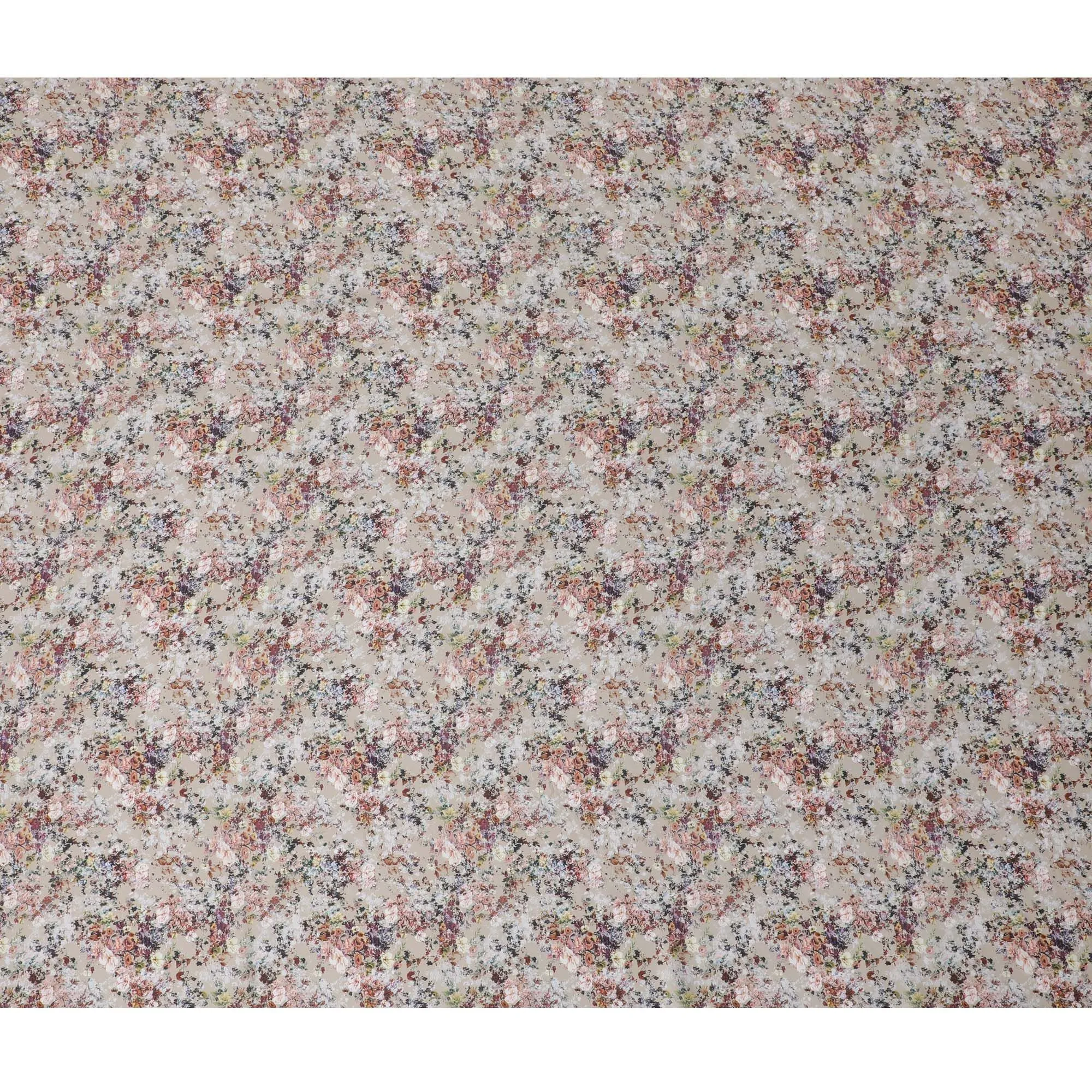 Vintage Confetti Floral Synthetic Modal Satin Fabric - Delicate Pastel Print, 110cm - Buy Online-D17981