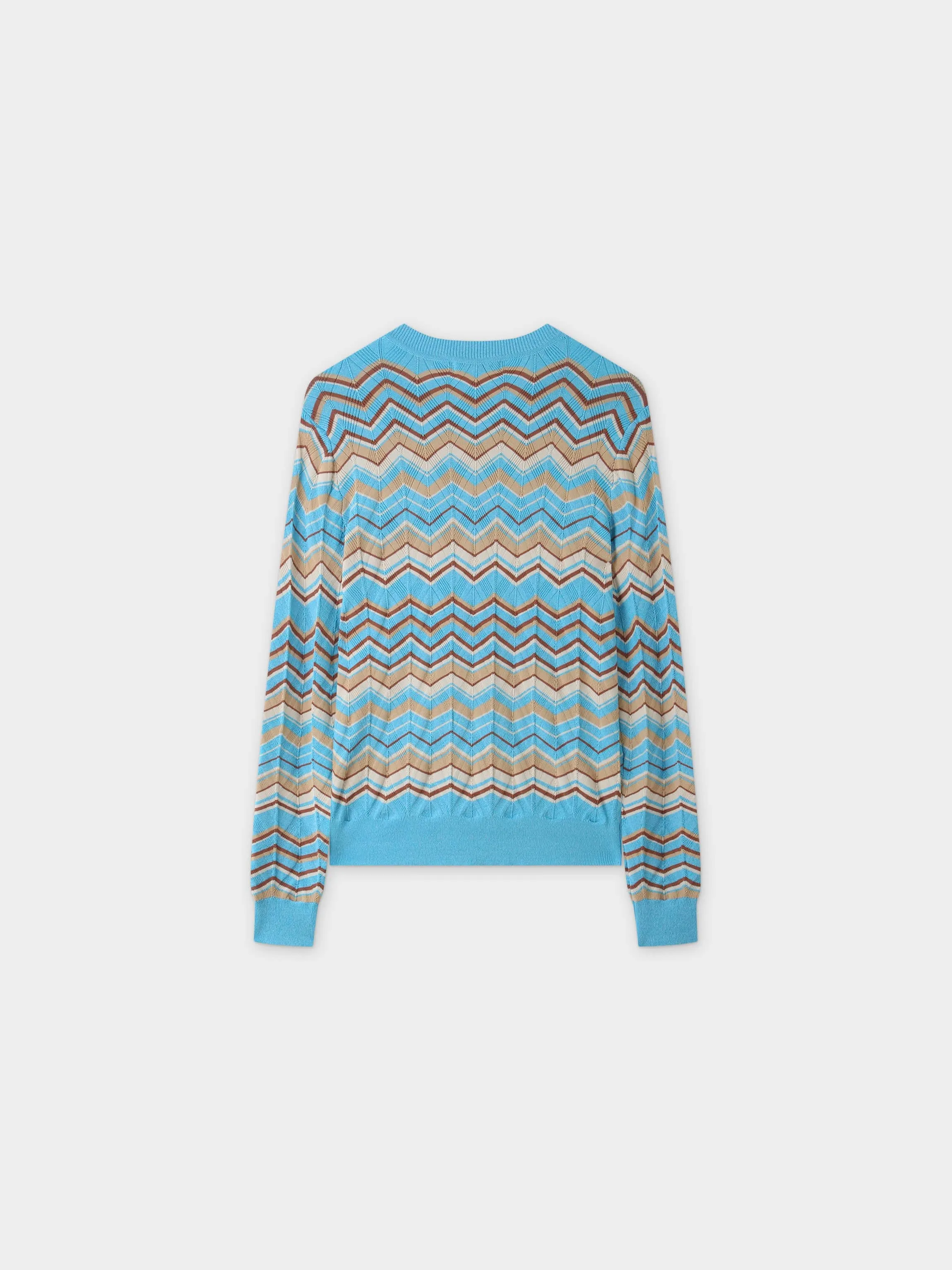 Wave Stripe Sweater-Tan/Blue