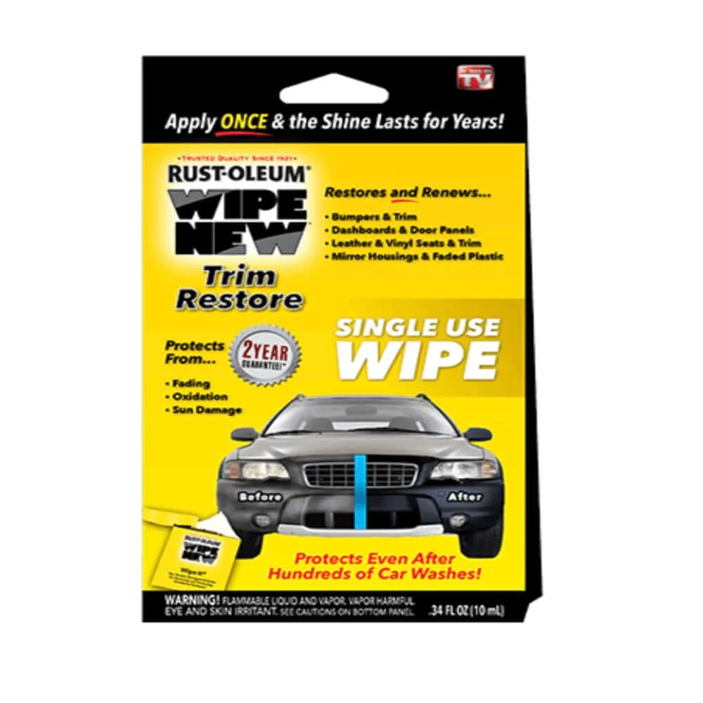 Wipe New Trim Restorer Single Use Wipe Car  - 5 Pack