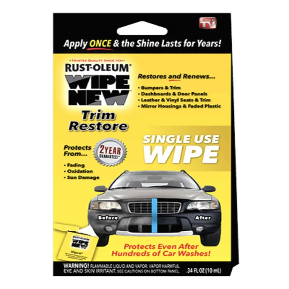 Wipe New Trim Restorer Single Use Wipe Car  - 5 Pack