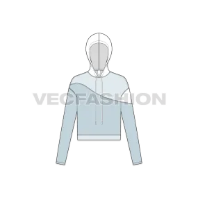 Women's Crop Hoodie Fashion Sketch Template