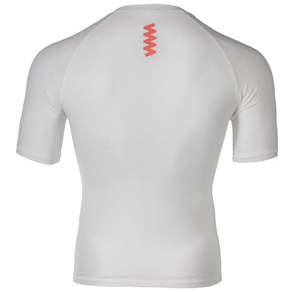 Zag 2.0 White Unisex Base Layer- Short Sleeve