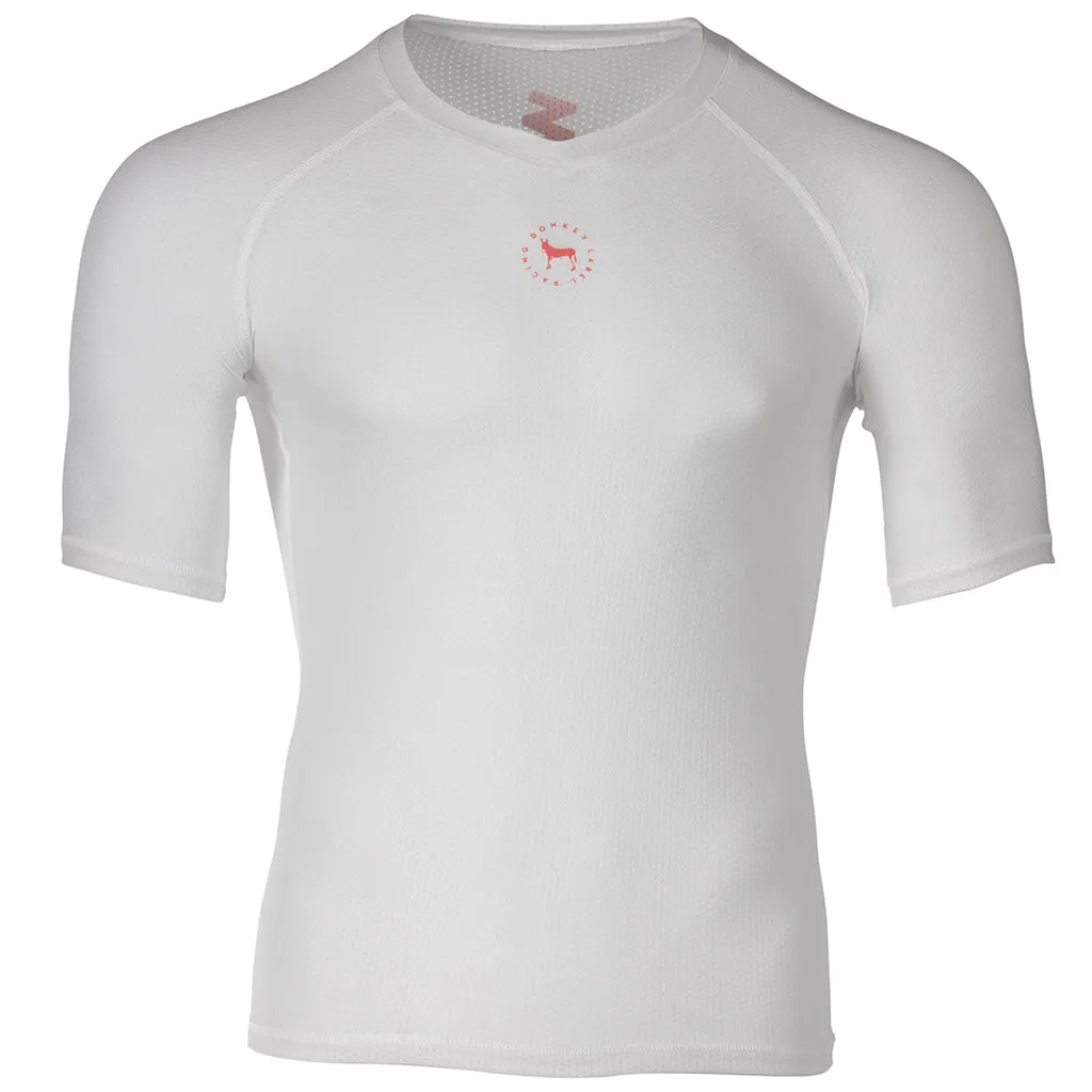 Zag 2.0 White Unisex Base Layer- Short Sleeve